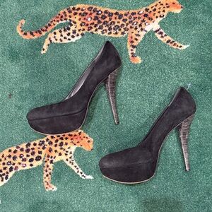 Stuart Weitzman Black Suede Heels